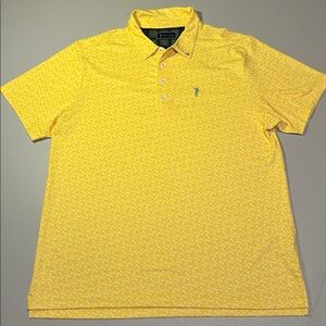 William Murray Golf Polo Large Yellow Martini Pattern